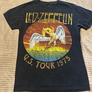 Black Led Zeppelin 1975 T-Shirt